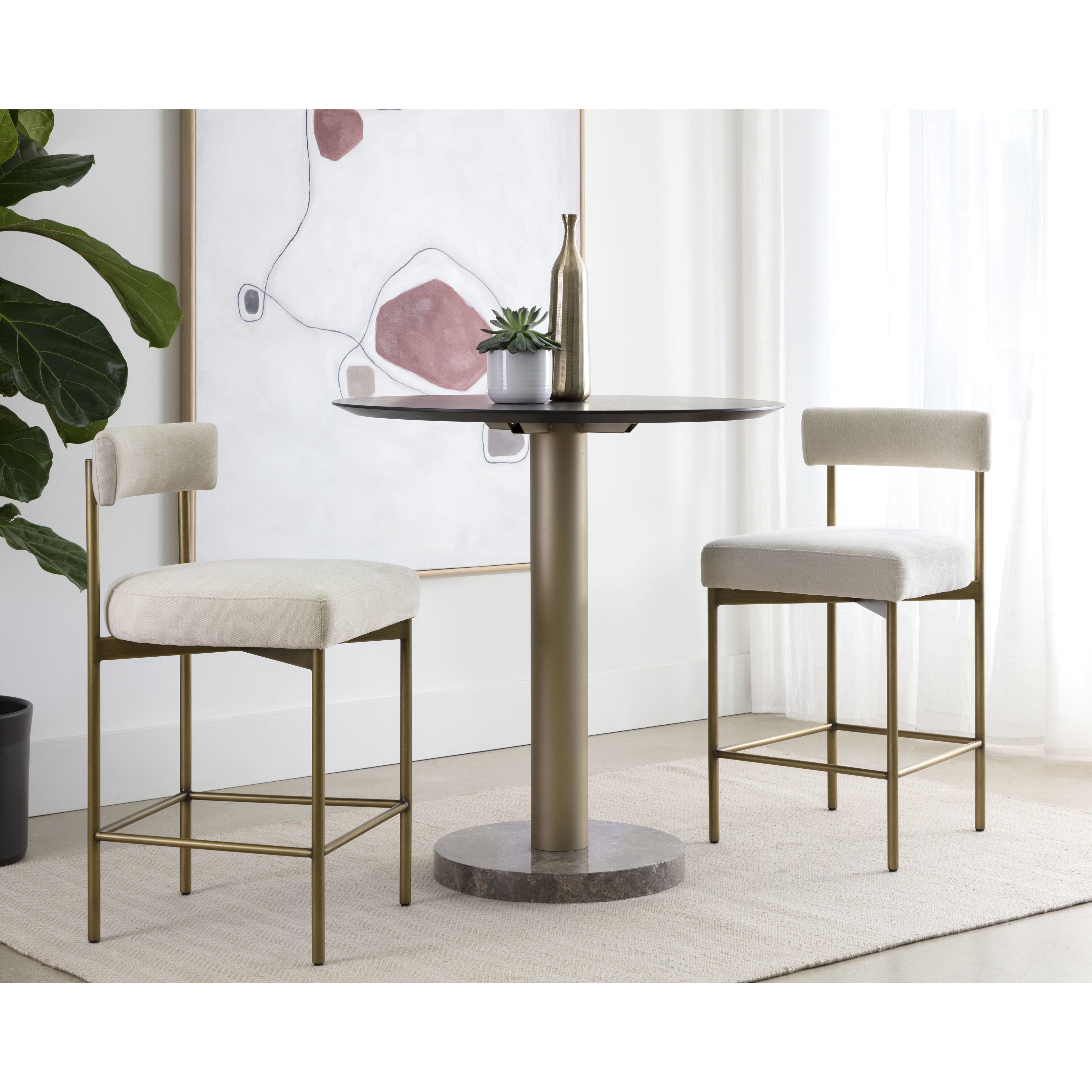 Seneca 36.5 inch Antique Brass / Danny Ivory Counter Stool